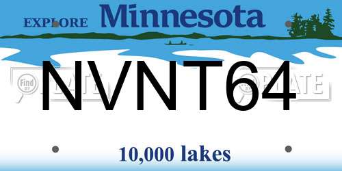 NVNT64 Minnesota License Plate