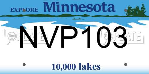 NVP103 Minnesota License Plate
