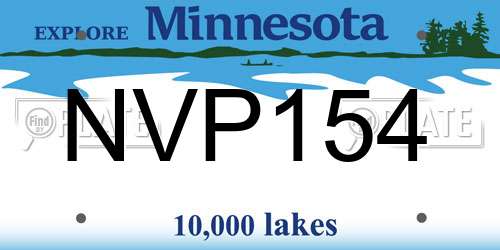 NVP154 Minnesota License Plate