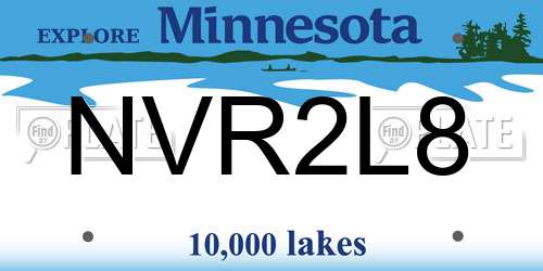 NVR2L8 Minnesota License Plate