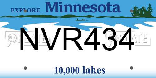 NVR434 Minnesota License Plate