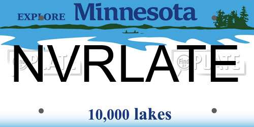 NVRLATE Minnesota License Plate