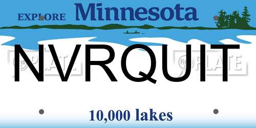 NVRQUIT Minnesota License Plate
