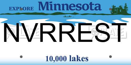 NVRREST Minnesota License Plate