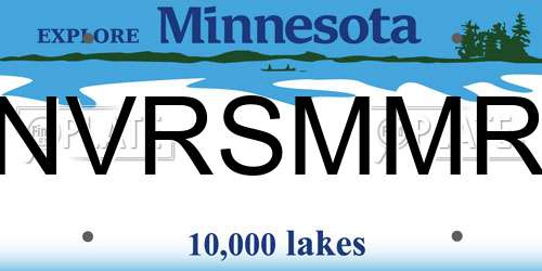 NVRSMMR Minnesota License Plate