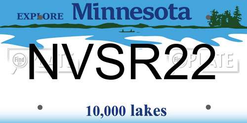 NVSR22 Minnesota License Plate