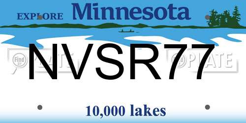NVSR77 Minnesota License Plate