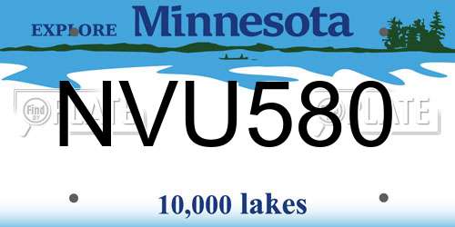 NVU580 Minnesota License Plate