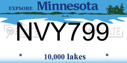 NVY799 Minnesota License Plate