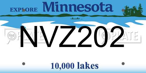 NVZ202 Minnesota License Plate