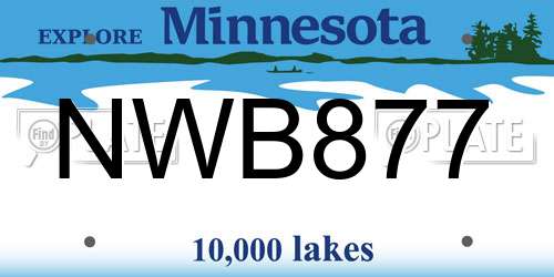 NWB877 Minnesota License Plate