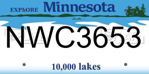 NWC3653 Minnesota License Plate