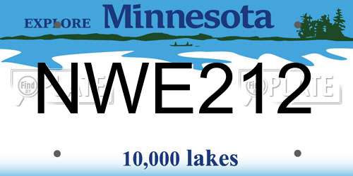 NWE212 Minnesota License Plate