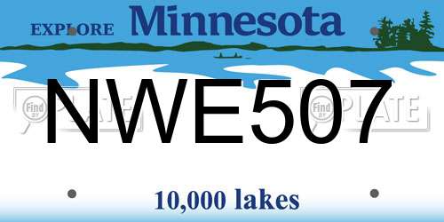 NWE507 Minnesota License Plate