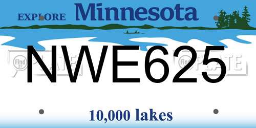 NWE625 Minnesota License Plate