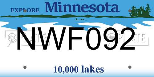 NWF092 Minnesota License Plate
