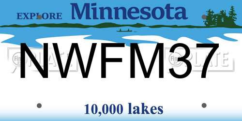NWFM37 Minnesota License Plate
