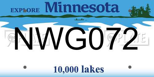 NWG072 Minnesota License Plate