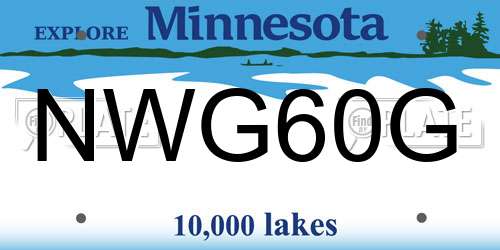 NWG60G Minnesota License Plate