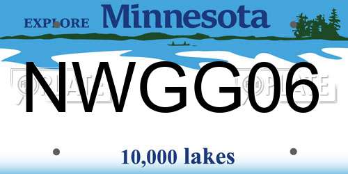 NWGG06 Minnesota License Plate