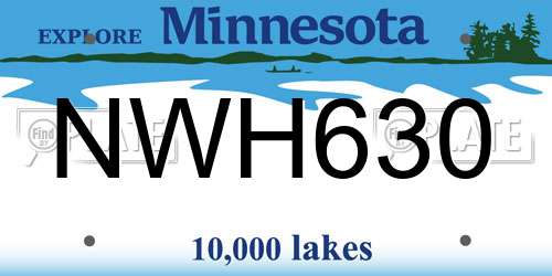 NWH630 Minnesota License Plate