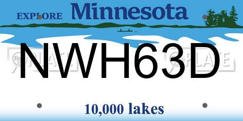 NWH63D Minnesota License Plate