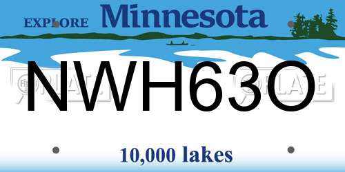 NWH63O Minnesota License Plate