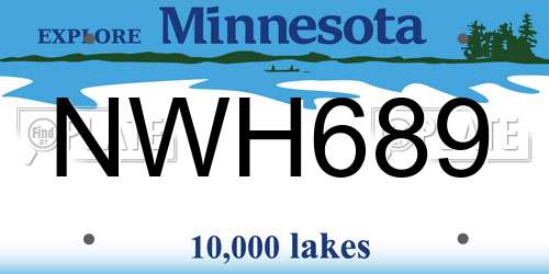 NWH689 Minnesota License Plate