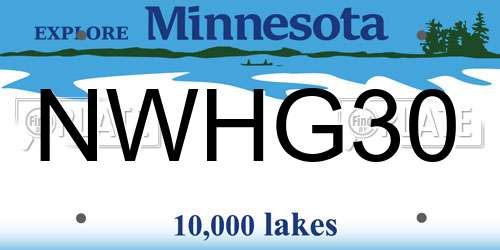 NWHG30 Minnesota License Plate