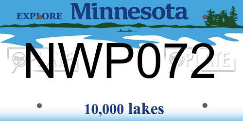 NWP072 Minnesota License Plate