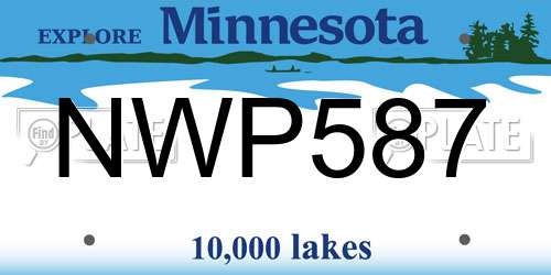 NWP587 Minnesota License Plate