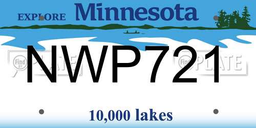 NWP721 Minnesota License Plate