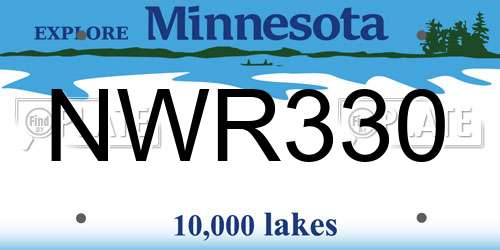 NWR330 Minnesota License Plate
