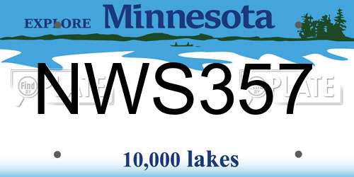 NWS357 Minnesota License Plate