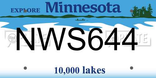 NWS644 Minnesota License Plate