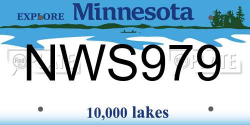 NWS979 Minnesota License Plate