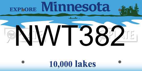 NWT382 Minnesota License Plate