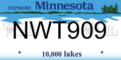 NWT909 Minnesota License Plate