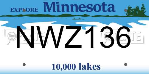 NWZ136 Minnesota License Plate