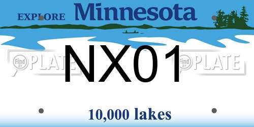 NX01 Minnesota License Plate