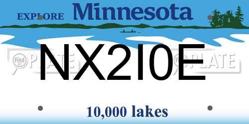 NX2I0E Minnesota License Plate