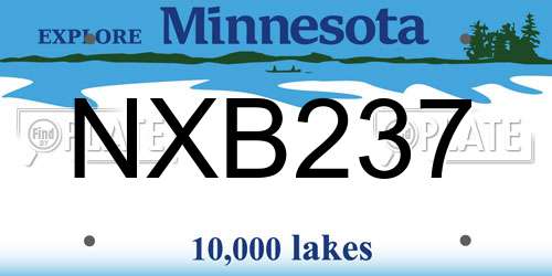 NXB237 Minnesota License Plate