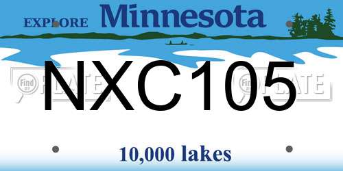 NXC105 Minnesota License Plate
