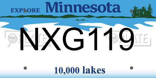 NXG119 Minnesota License Plate