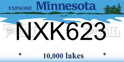NXK623 Minnesota License Plate