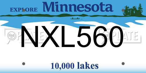 NXL560 Minnesota License Plate