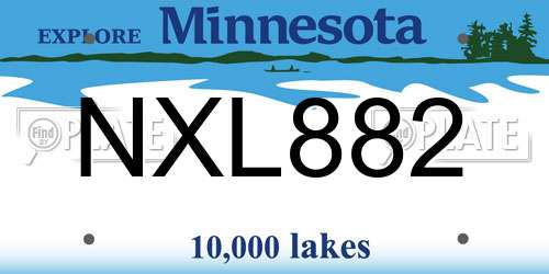 NXL882 Minnesota License Plate