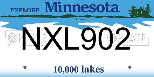 NXL902 Minnesota License Plate