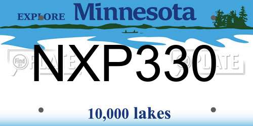 NXP330 Minnesota License Plate