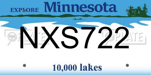 NXS722 Minnesota License Plate